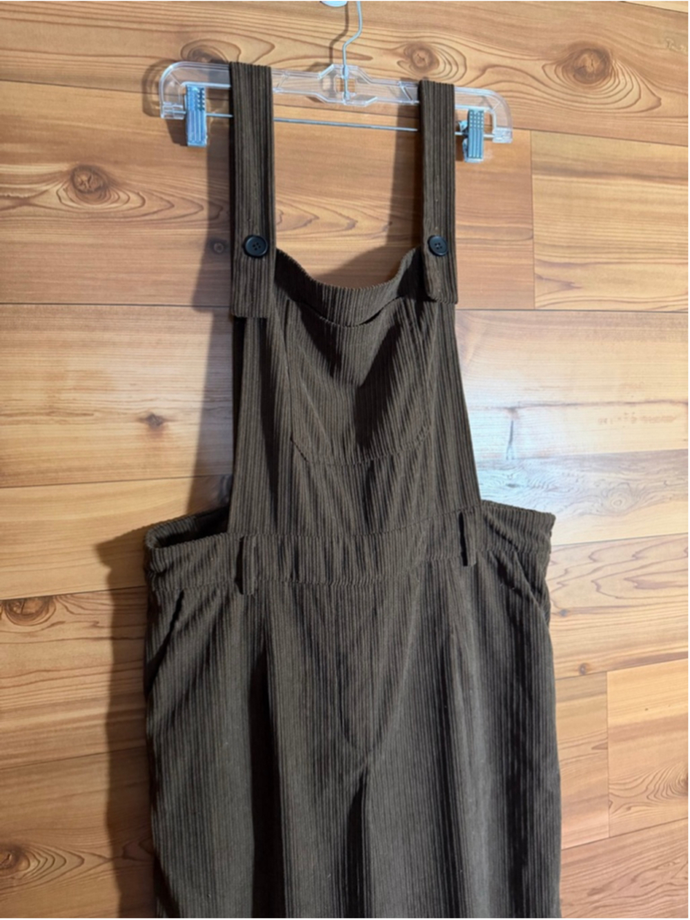 CIDER Brown Corduroy Overalls Women Wide Leg Jumpsuits Adjustable Straps XL - Picture 3 of 10